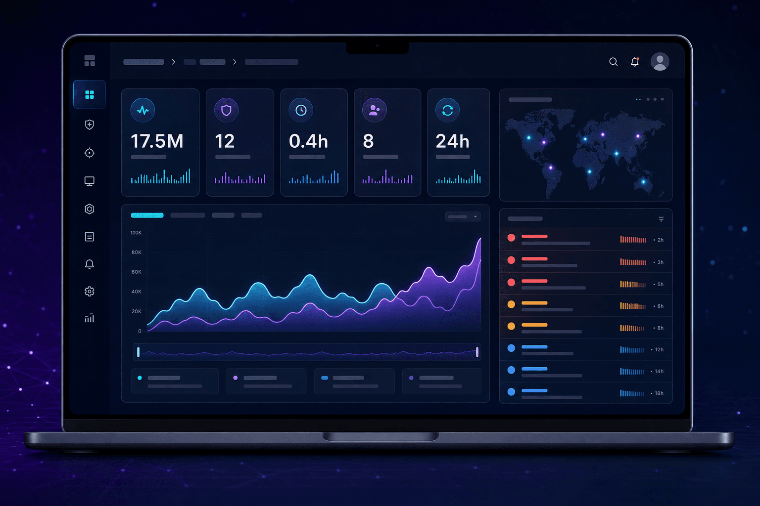 Argos, mockup do dashboard com KPIs e fila